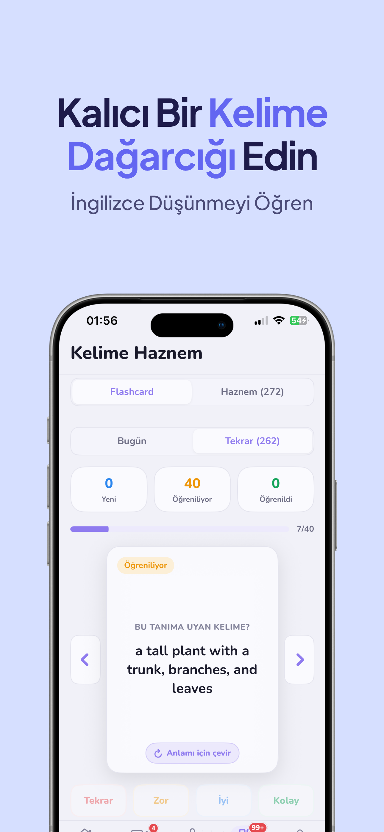 Kelime Haznem — İngilizce düşünmeyi öğren